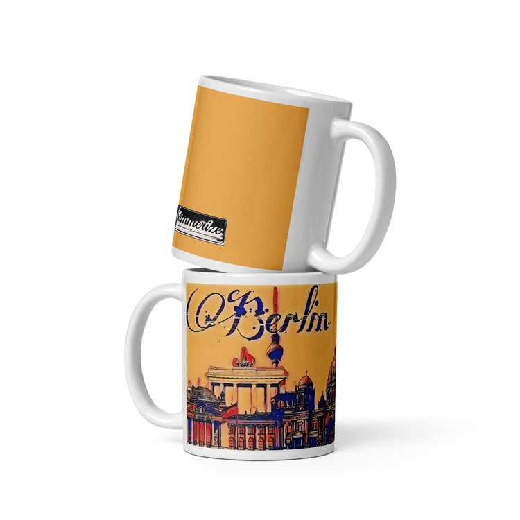 White Glossy Mug Durable Ceramic Cup for Hot & Cold Drinks,Dishwasher
